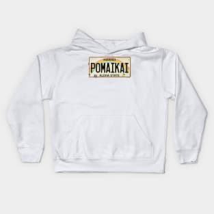 Pomaikai Vintage Hawaii License Plate Kids Hoodie